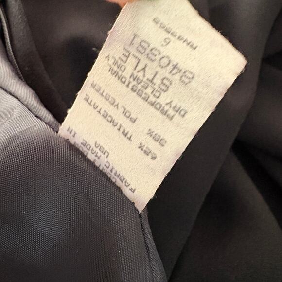 Vintage Victor Costa Ribbon Trim Sheath Dress Black Event Flower Applique Trim M - Picture 12 of 12